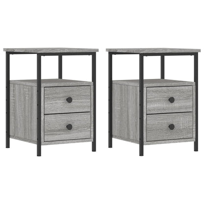 Comodini 2 pz Grigio Sonoma 34x35,5x50 cm in Legno Multistrato - homemem39