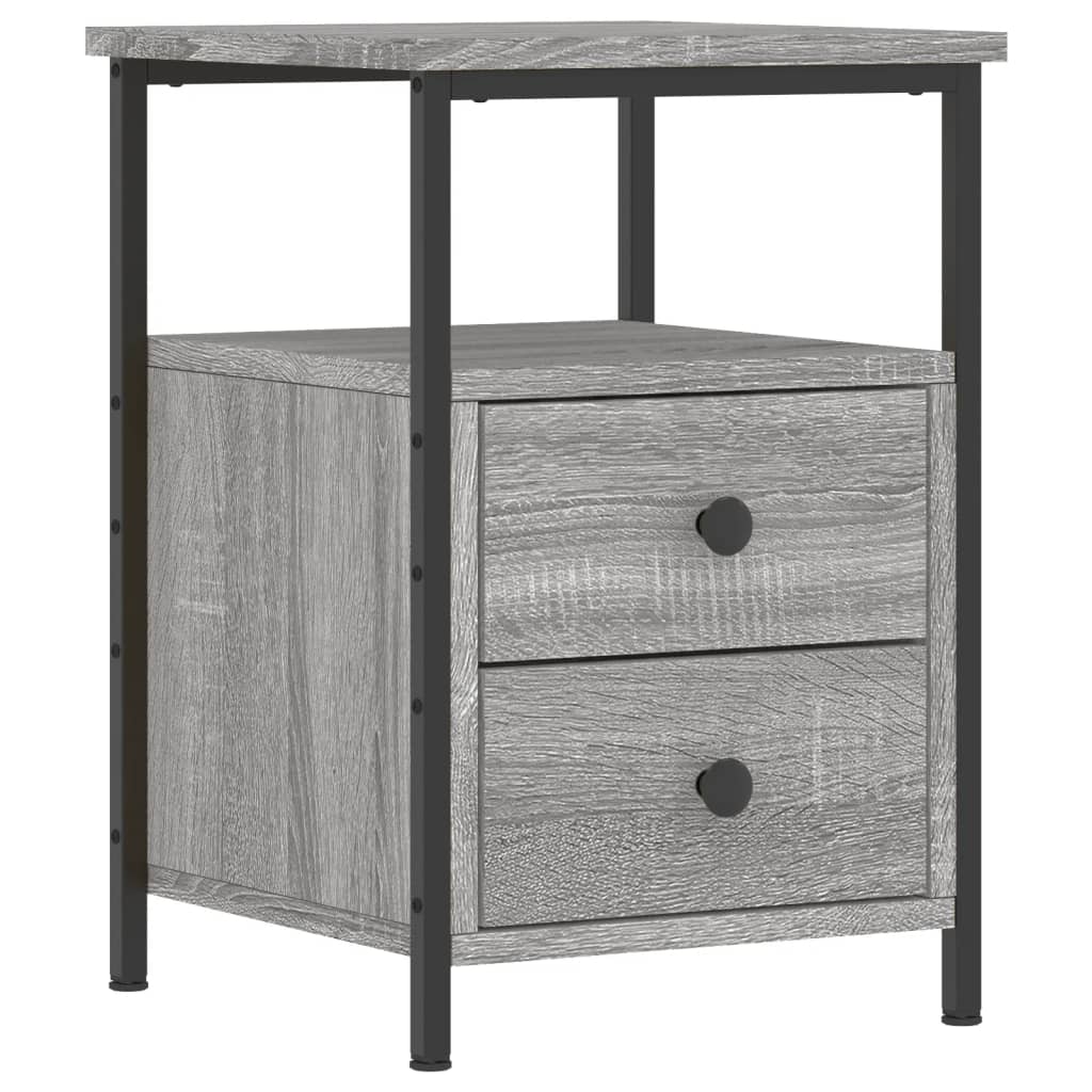 Comodini 2 pz Grigio Sonoma 34x35,5x50 cm in Legno Multistrato - homemem39