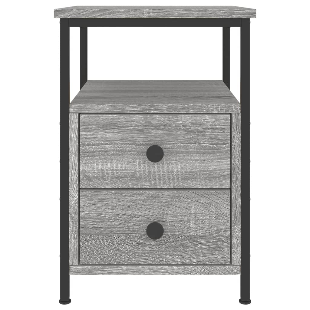 Comodini 2 pz Grigio Sonoma 34x35,5x50 cm in Legno Multistrato - homemem39