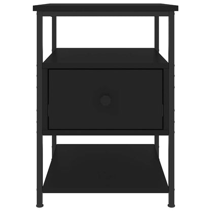 Comodini 2pz Neri 40x42x56 cm in Legno Multistrato - homemem39