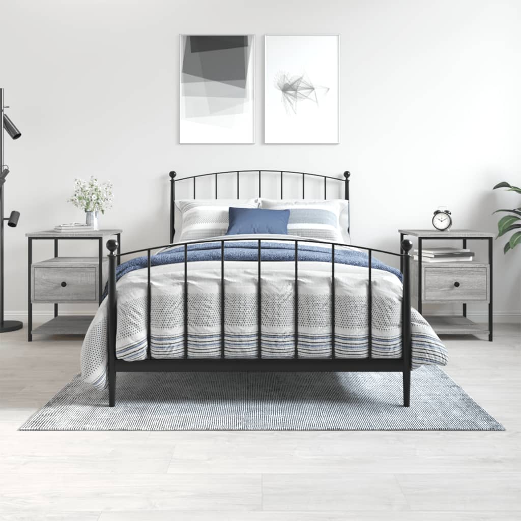 Comodini 2 pz Grigio Sonoma 40x42x56 cm in Legno Multistrato - homemem39