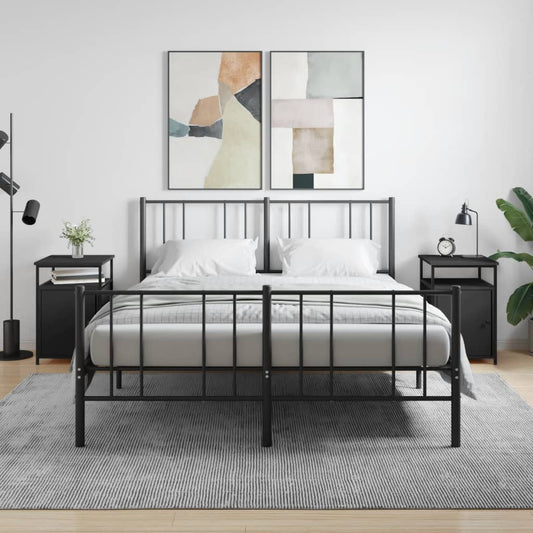 Comodini 2 pz Neri 40x42x60 cm in Legno Multistrato - homemem39