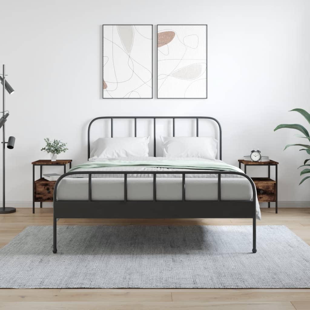 Comodini 2 pz Rovere Fumo 34x36x50 cm in Legno Multistrato - homemem39