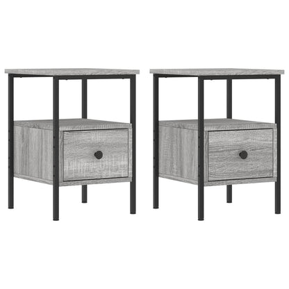 Comodini 2pz Grigio Sonoma 34x36x50 cm in Legno Multistrato - homemem39