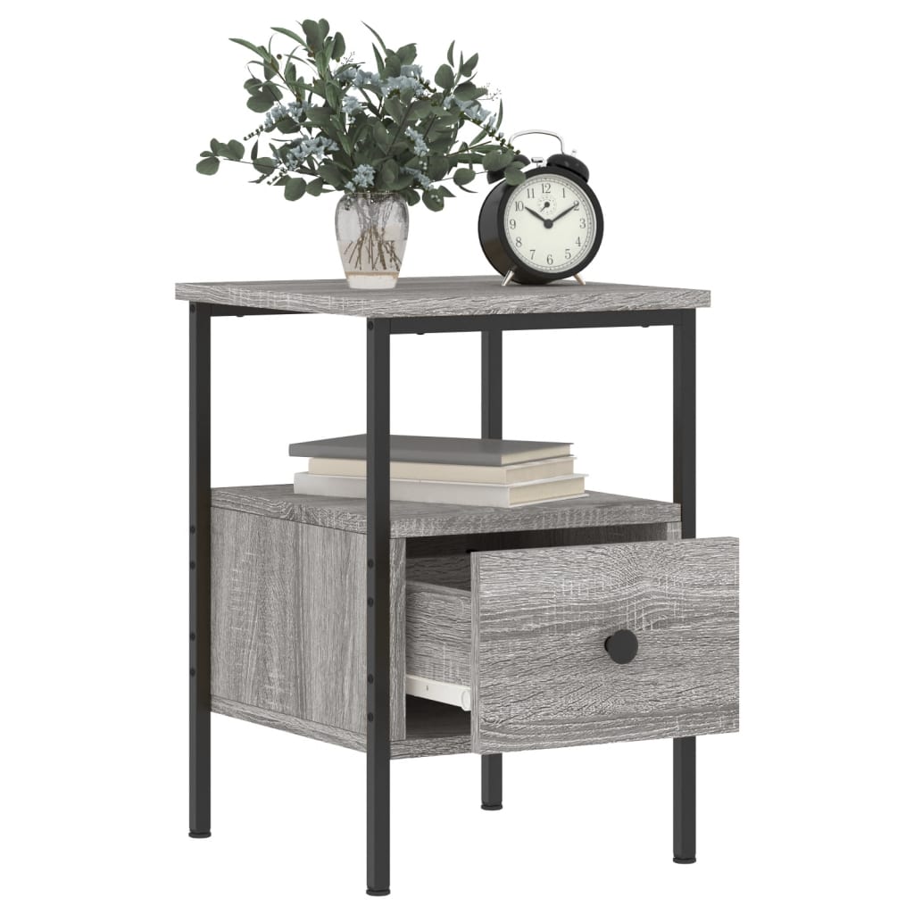 Comodini 2pz Grigio Sonoma 34x36x50 cm in Legno Multistrato - homemem39