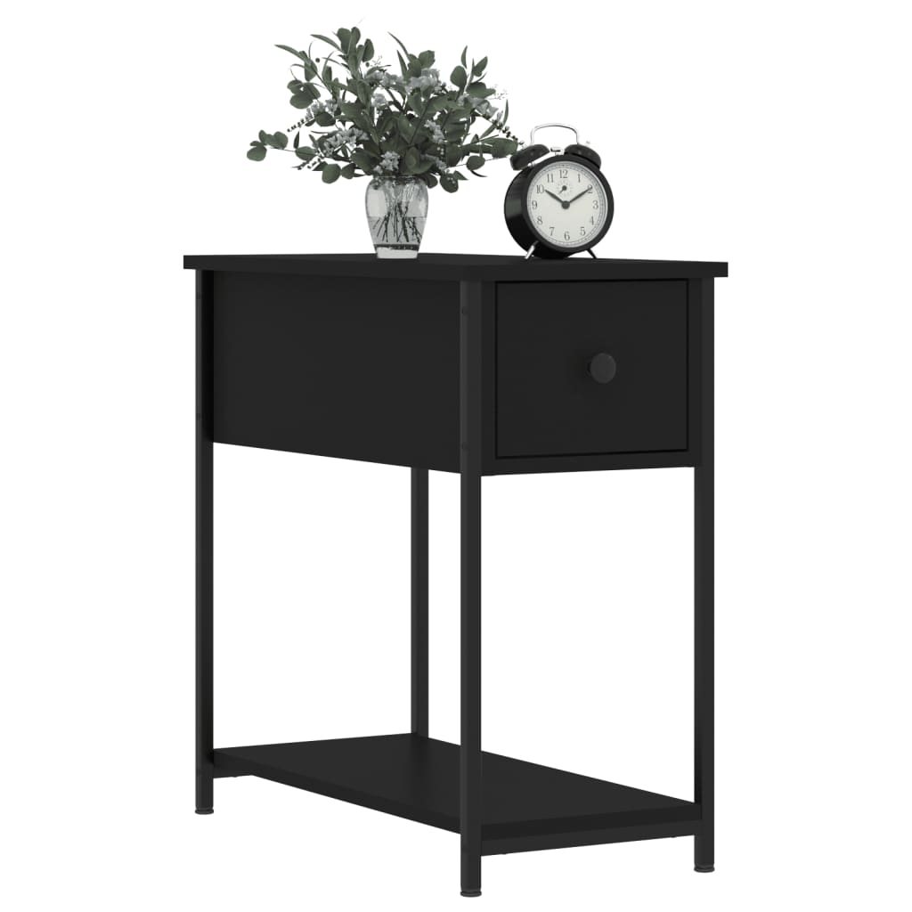 Comodino Nero 30x60x60 cm in Legno Multistrato - homemem39