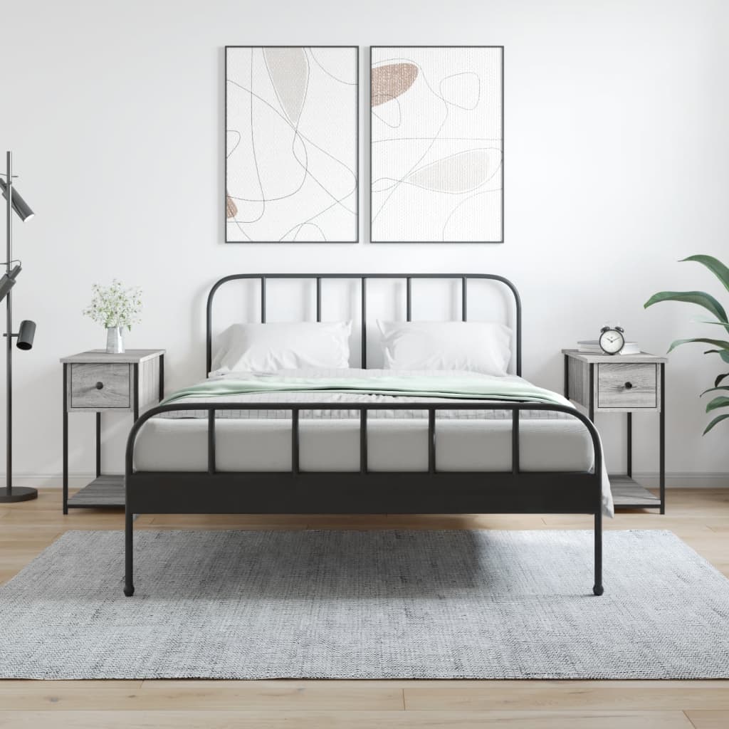 Comodini 2 pz Grigio Sonoma 30x60x60 cm in Legno Multistrato - homemem39