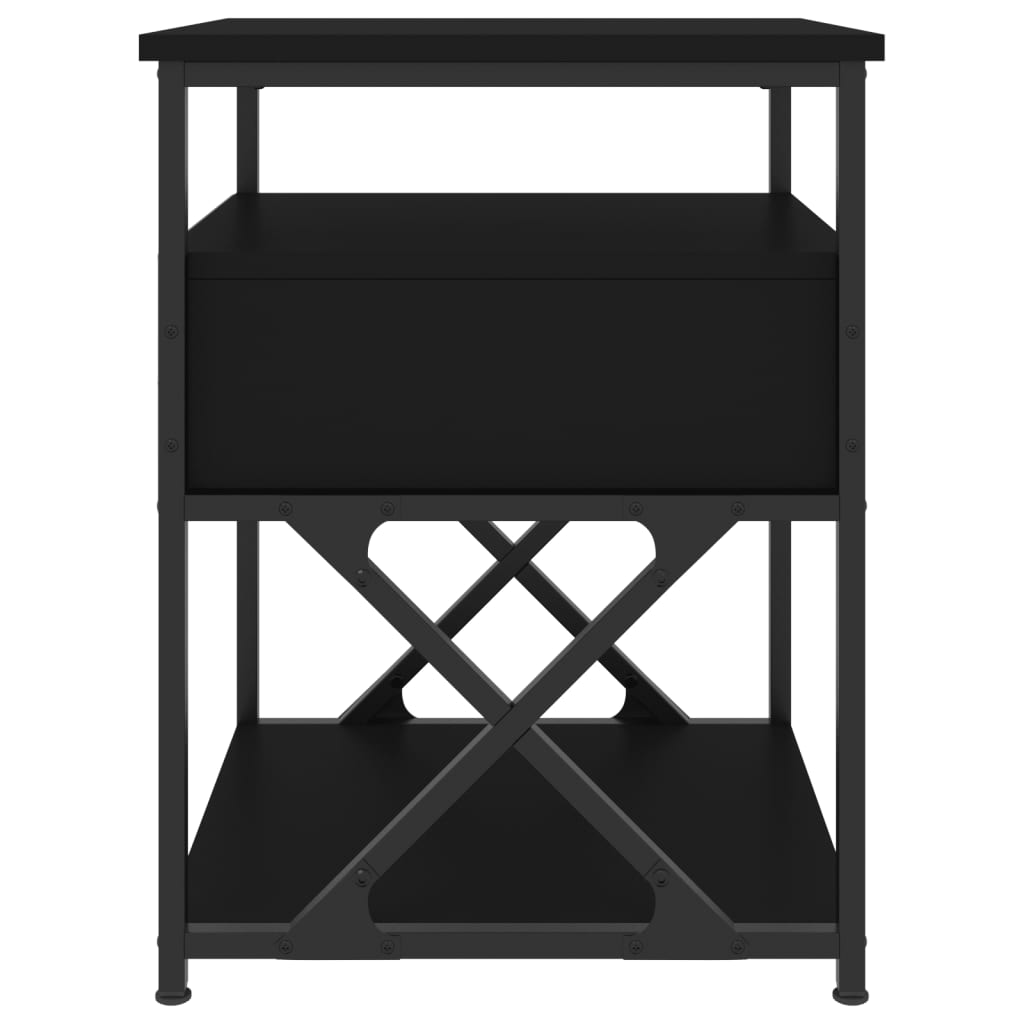 Comodini 2 pz Neri 40x42x55 cm in Legno Multistrato - homemem39