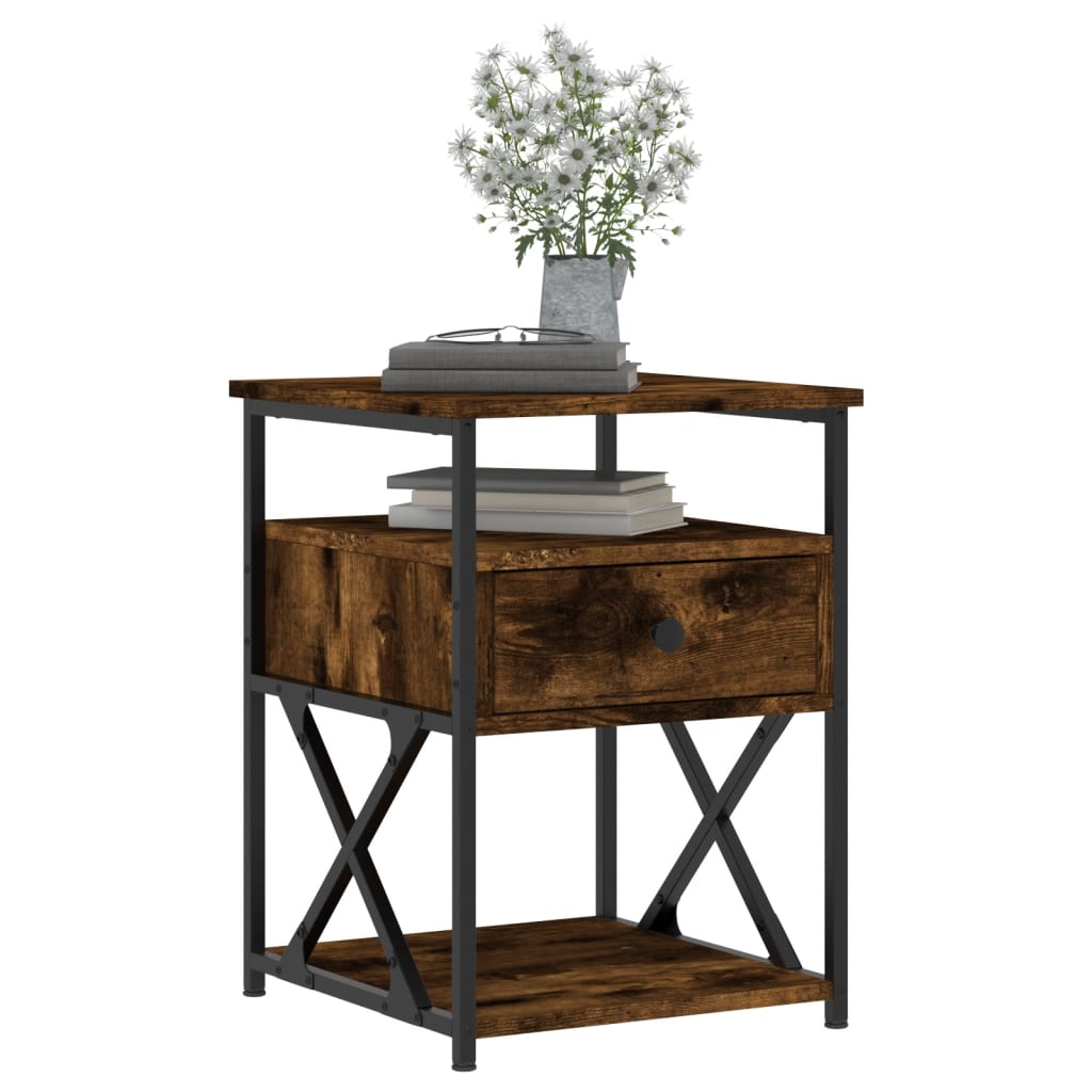 Comodino Rovere Fumo 40x42x55 cm Legno Multistrato - homemem39