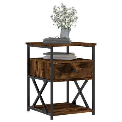 Comodino Rovere Fumo 40x42x55 cm Legno Multistrato - homemem39