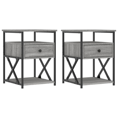 Comodini 2 pz Grigio Sonoma 40x42x55 cm in Legno Multistrato - homemem39