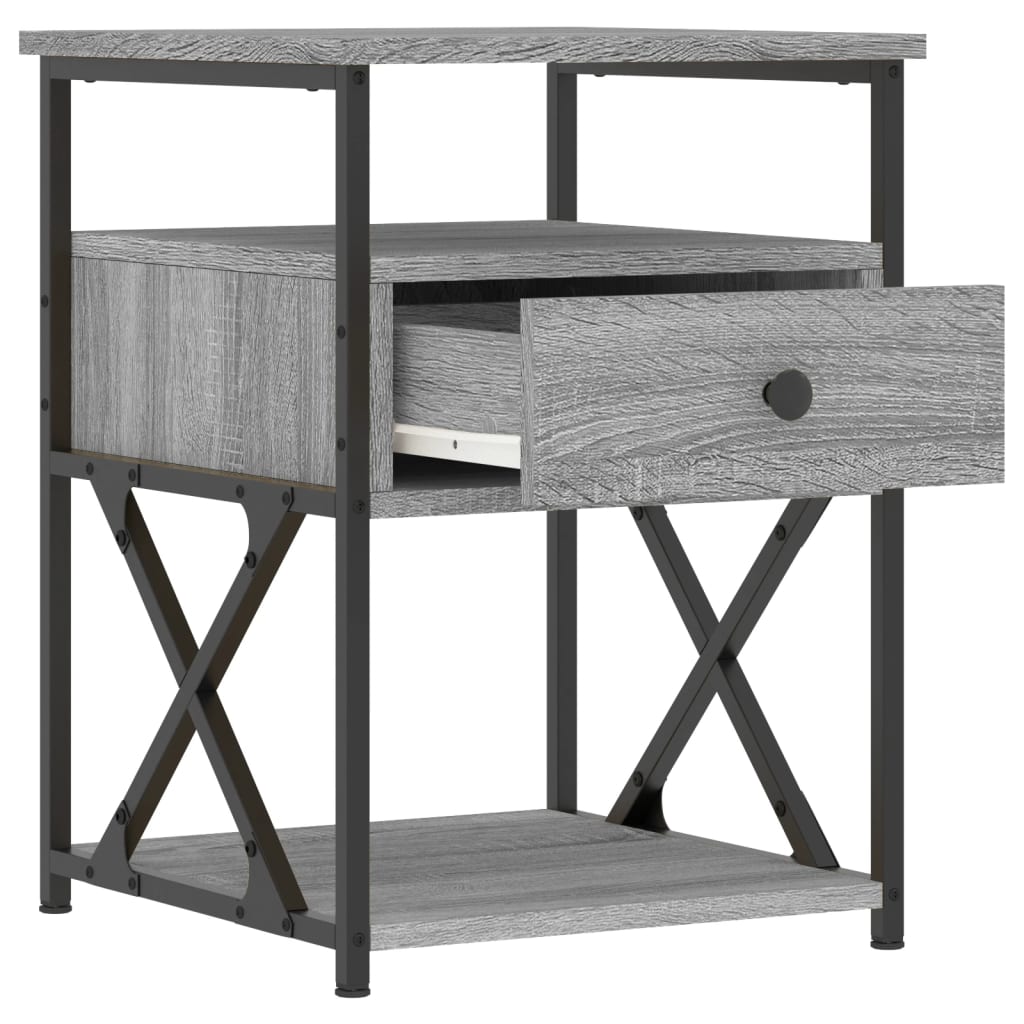 Comodini 2 pz Grigio Sonoma 40x42x55 cm in Legno Multistrato - homemem39