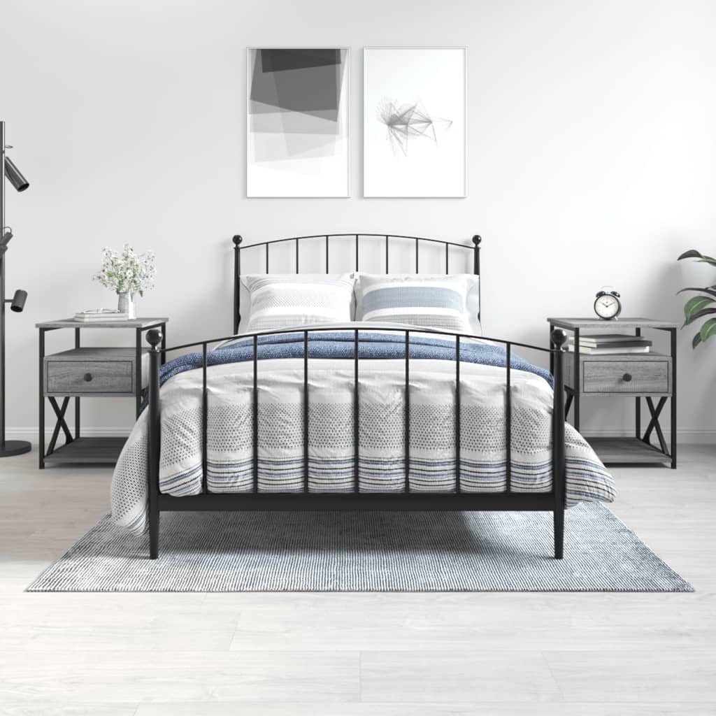 Comodini 2 pz Grigio Sonoma 40x42x55 cm in Legno Multistrato - homemem39