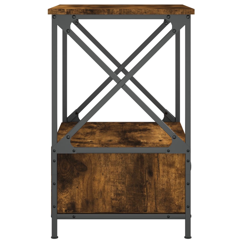 Comodino Rovere Fumo 50x41x65 cm in Legno Multistrato - homemem39