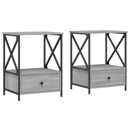 Comodini 2 pz Grigio Sonoma 50x41x65 cm in Legno Multistrato - homemem39