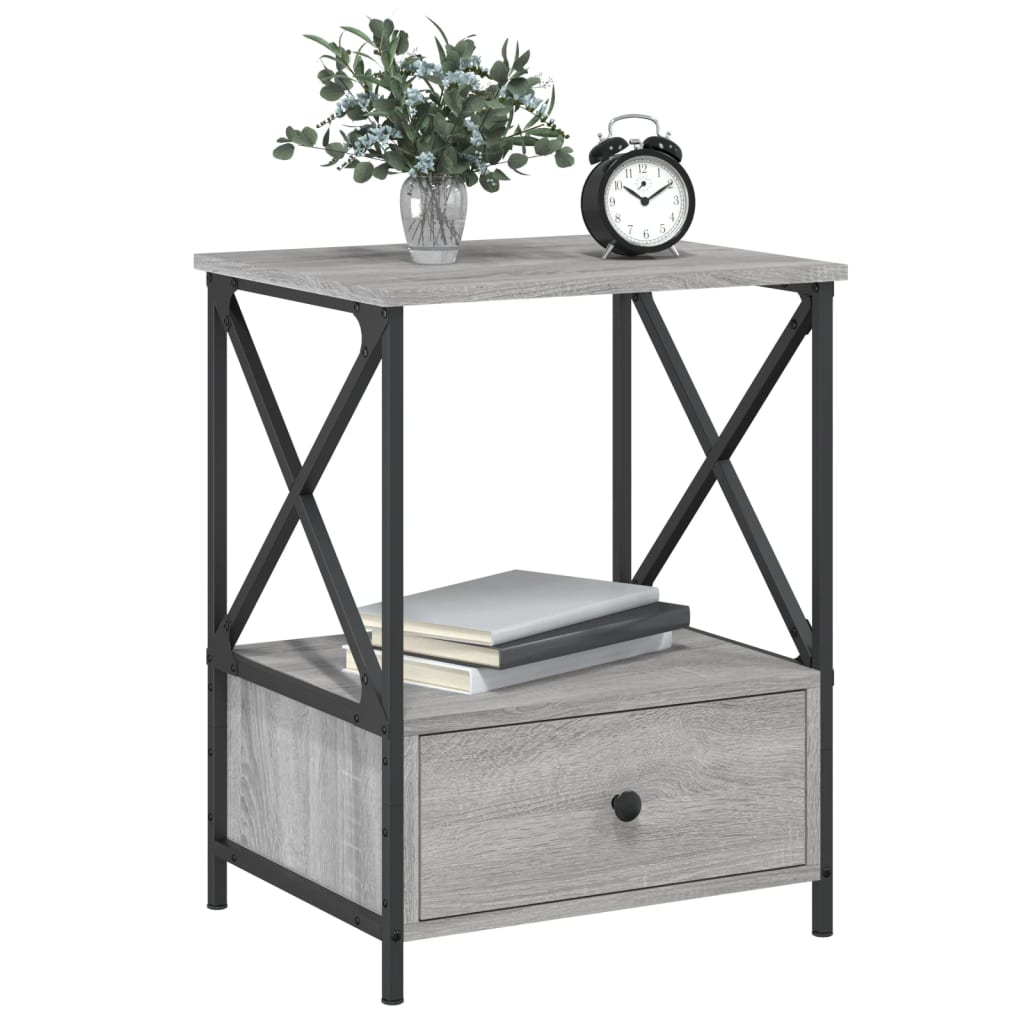 Comodini 2 pz Grigio Sonoma 50x41x65 cm in Legno Multistrato - homemem39