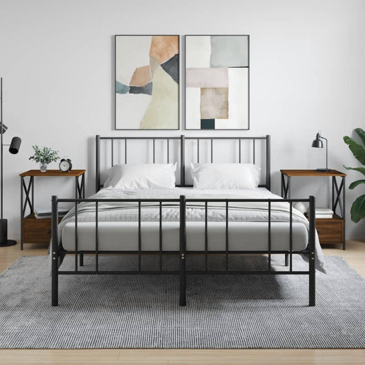 Comodini 2 pz Rovere Marrone 50x41x65 cm in Legno Multistrato - homemem39