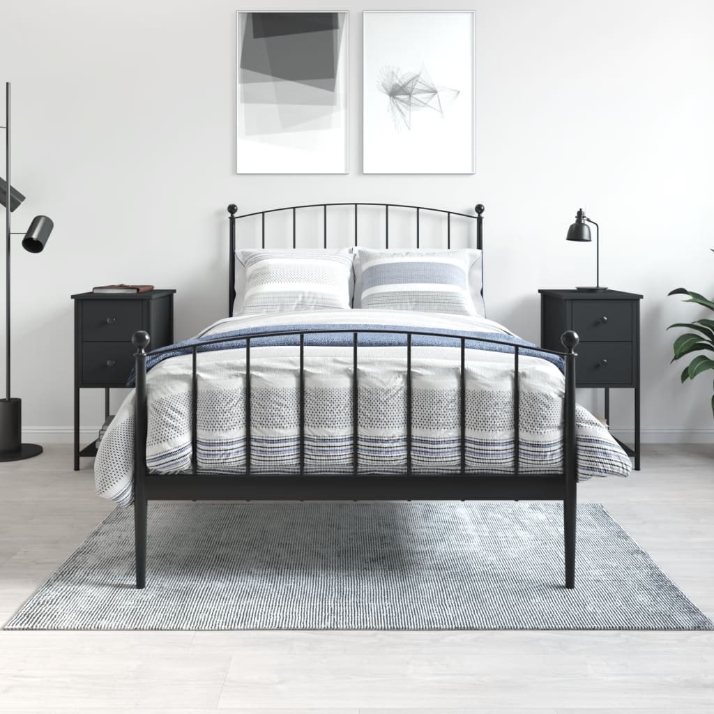 Comodini 2 pz Neri 32x42x70 cm in Legno Multistrato - homemem39