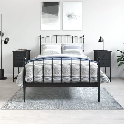 Comodini 2 pz Neri 32x42x70 cm in Legno Multistrato - homemem39