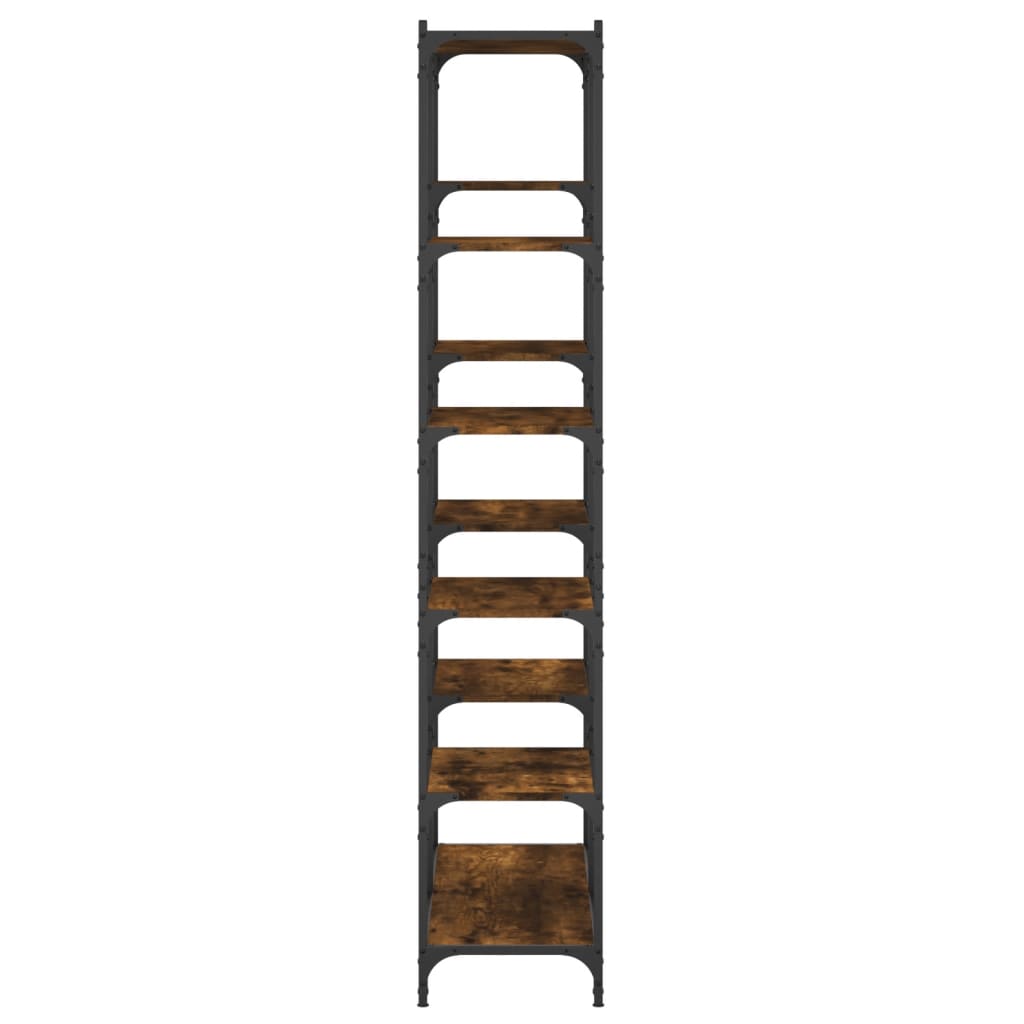 Libreria Rovere Fumo 100x32x170 cm in Legno Multistrato e Ferro | homemem39