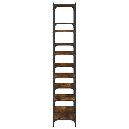 Libreria Rovere Fumo 100x32x170 cm in Legno Multistrato e Ferro | homemem39