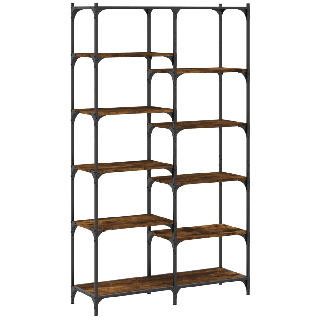 Libreria Rovere Fumo 100x32x170 cm in Legno Multistrato e Ferro | homemem39