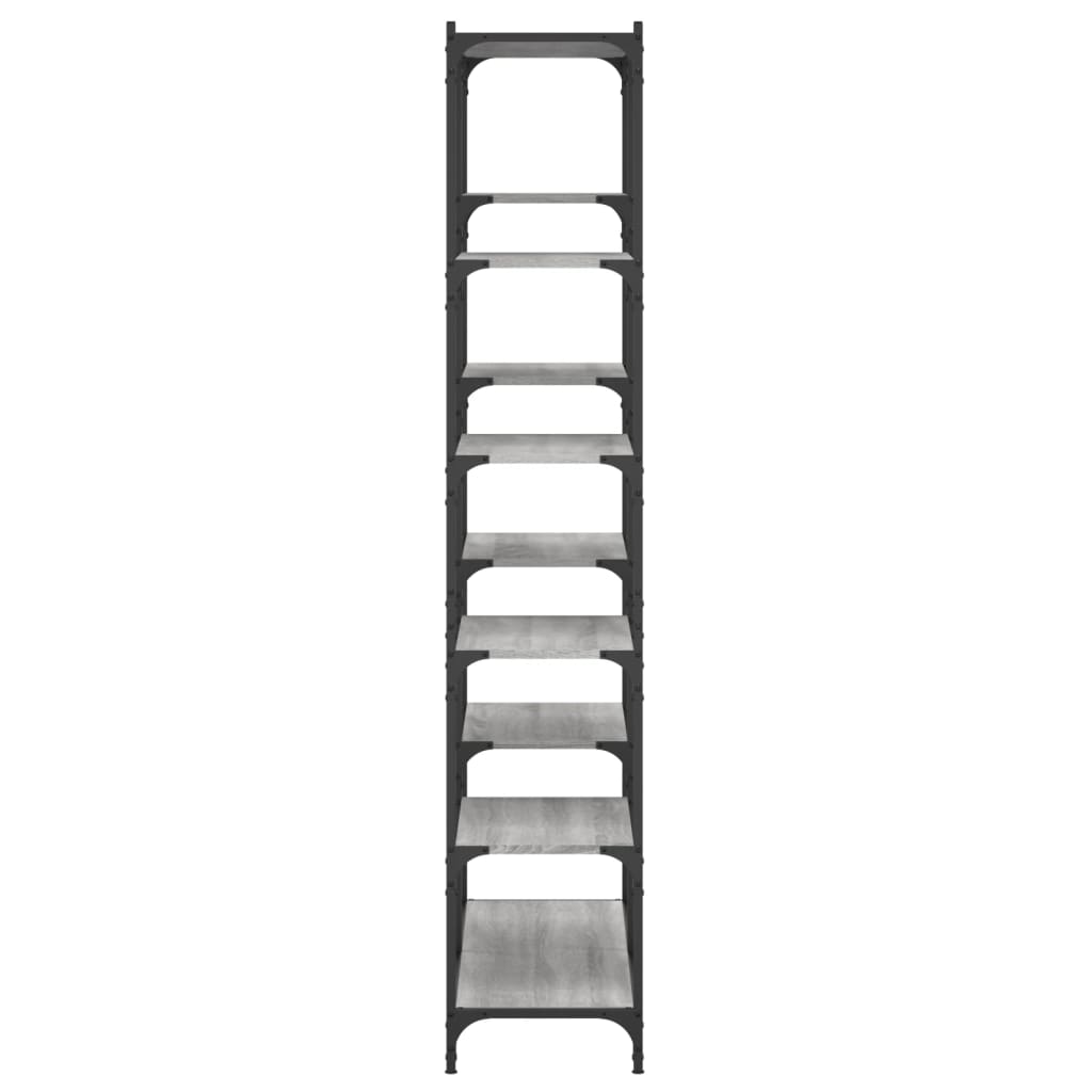 Libreria Grigio Sonoma 100x32x170 cm Legno Multistrato e Ferro | homemem39
