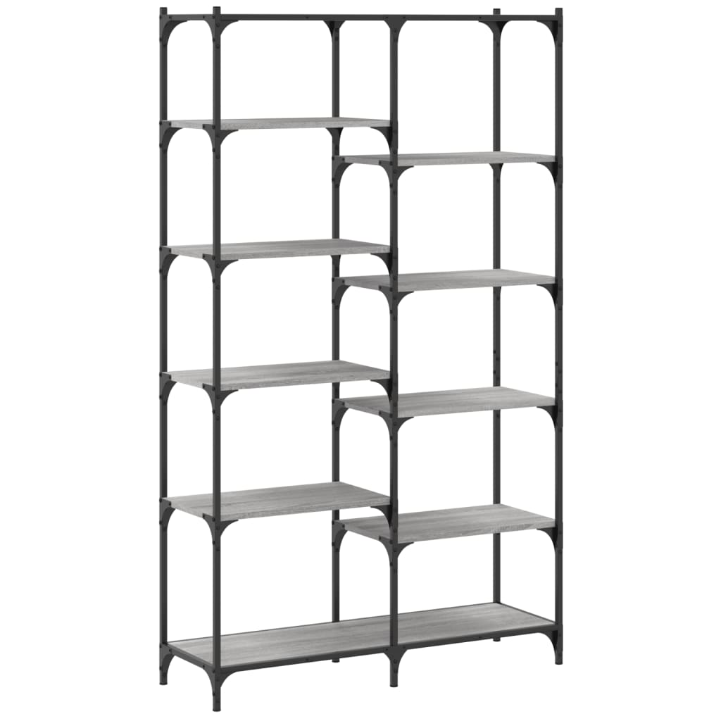 Libreria Grigio Sonoma 100x32x170 cm Legno Multistrato e Ferro | homemem39