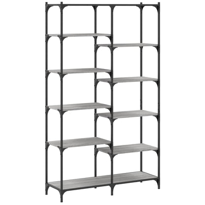 Libreria Grigio Sonoma 100x32x170 cm Legno Multistrato e Ferro | homemem39