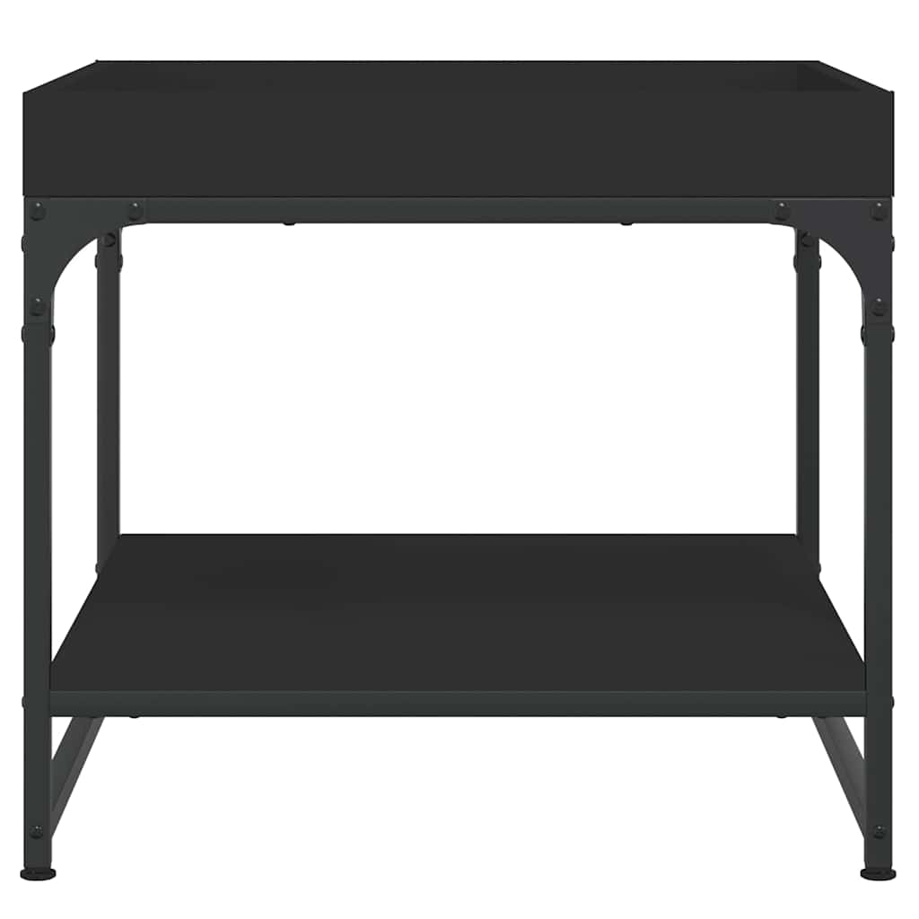 Tavolino da Salotto Nero 49,5x49,5x45 cm in Legno Multistrato
