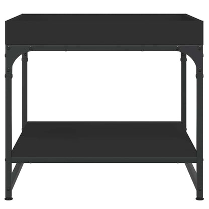 Tavolino da Salotto Nero 49,5x49,5x45 cm in Legno Multistrato