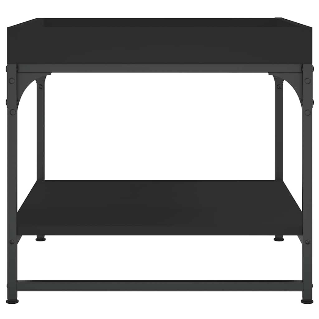 Tavolino da Salotto Nero 49,5x49,5x45 cm in Legno Multistrato