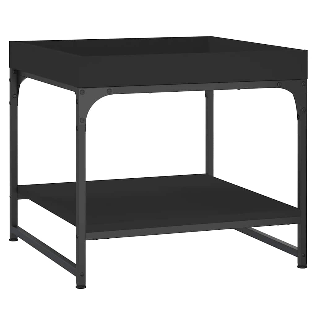 Tavolino da Salotto Nero 49,5x49,5x45 cm in Legno Multistrato | homemem39