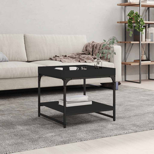 Tavolino da Salotto Nero 49,5x49,5x45 cm in Legno Multistrato | homemem39
