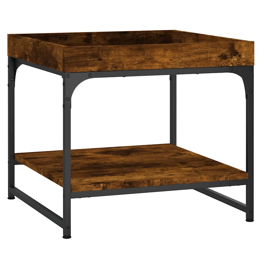 Tavolino Salotto Rovere Fumo 49,5x49,5x45 cm Legno Multistrato | homemem39