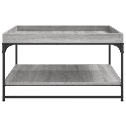 Tavolino Grigio Sonoma 80x80x45 cm in Legno Multistrato e Ferro | homemem39