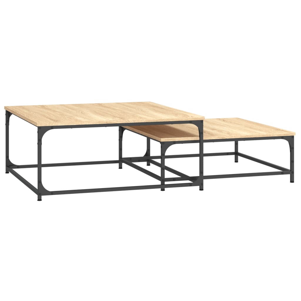 Tavolini Impilabili 2 pz Rovere Sonoma in Legno Multistrato | homemem39