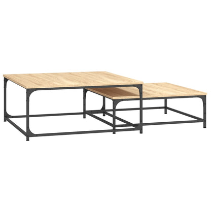 Tavolini Impilabili 2 pz Rovere Sonoma in Legno Multistrato | homemem39