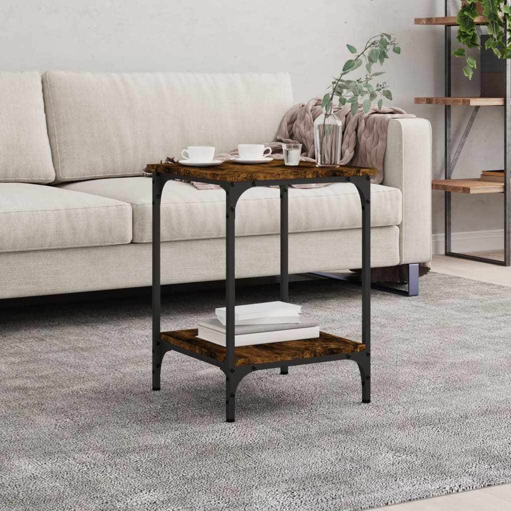 Tavolino da Salotto Rovere Fumo 40x40x55 cm Legno Multistrato | homemem39