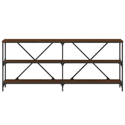 Tavolo Consolle Rovere Marrone 180x30x75 cm Multistrato e Ferro