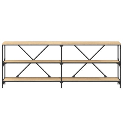 Tavolo Consolle Rovere Sonoma 200x30x75 cm Multistrato e Ferro