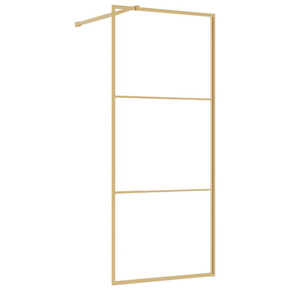Parete per Doccia Walk-in Vetro Trasparente ESG 80x195 cm Oro | homemem39