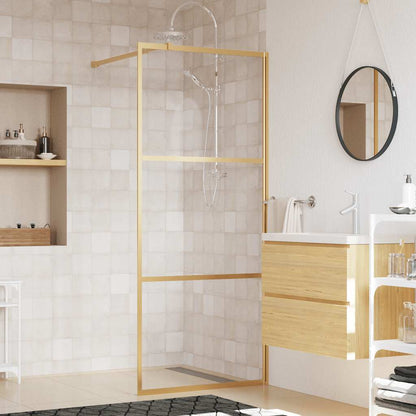 Parete per Doccia Walk-in Vetro Trasparente ESG 80x195 cm Oro | homemem39