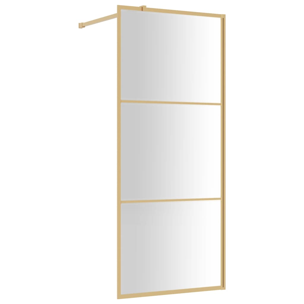 Parete per Doccia Walk-in Vetro Trasparente ESG 90x195 cm Oro