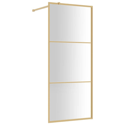 Parete per Doccia Walk-in Vetro Trasparente ESG 90x195 cm Oro