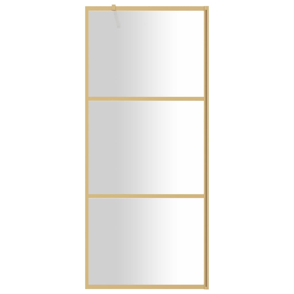 Parete per Doccia Walk-in Vetro Trasparente ESG 90x195 cm Oro