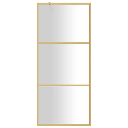 Parete per Doccia Walk-in Vetro Trasparente ESG 90x195 cm Oro