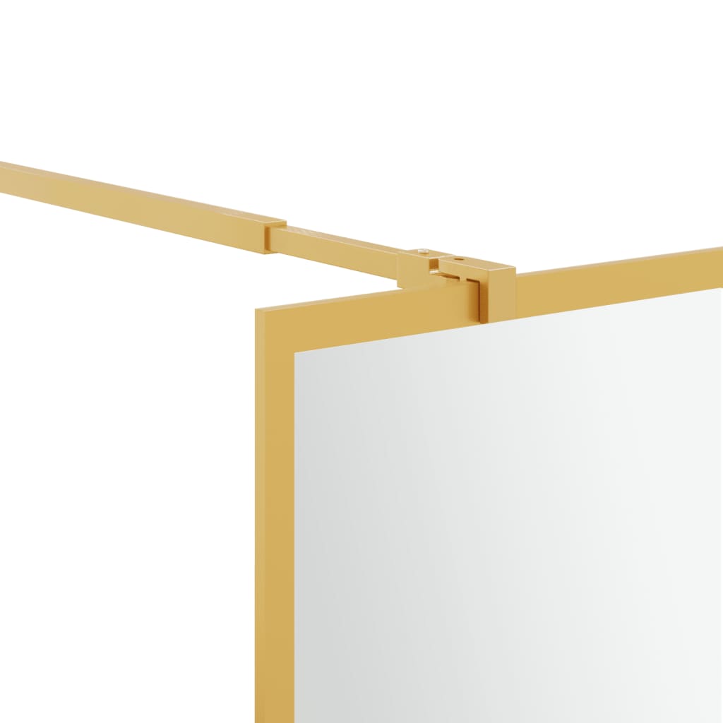 Parete per Doccia Walk-in Vetro Trasparente ESG 90x195 cm Oro