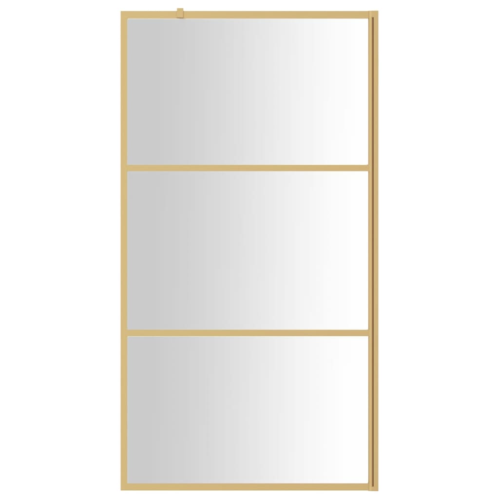 Parete per Doccia Walk-in Vetro Trasparente ESG 100x195 cm Oro