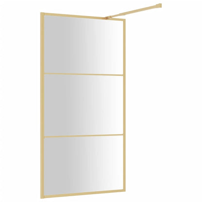 Parete per Doccia Walk-in Vetro Trasparente ESG 100x195 cm Oro